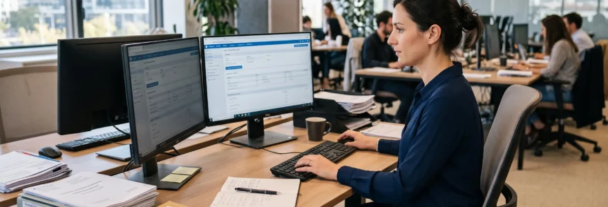 Gestionnaire consultant un logiciel de paie et le suivi des déclarations sociales